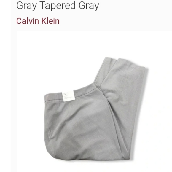 Calvin Klein | Women's Plus Size Straight Slim Tapered Leg Pants - Heather Grey - Picture 4 of 6